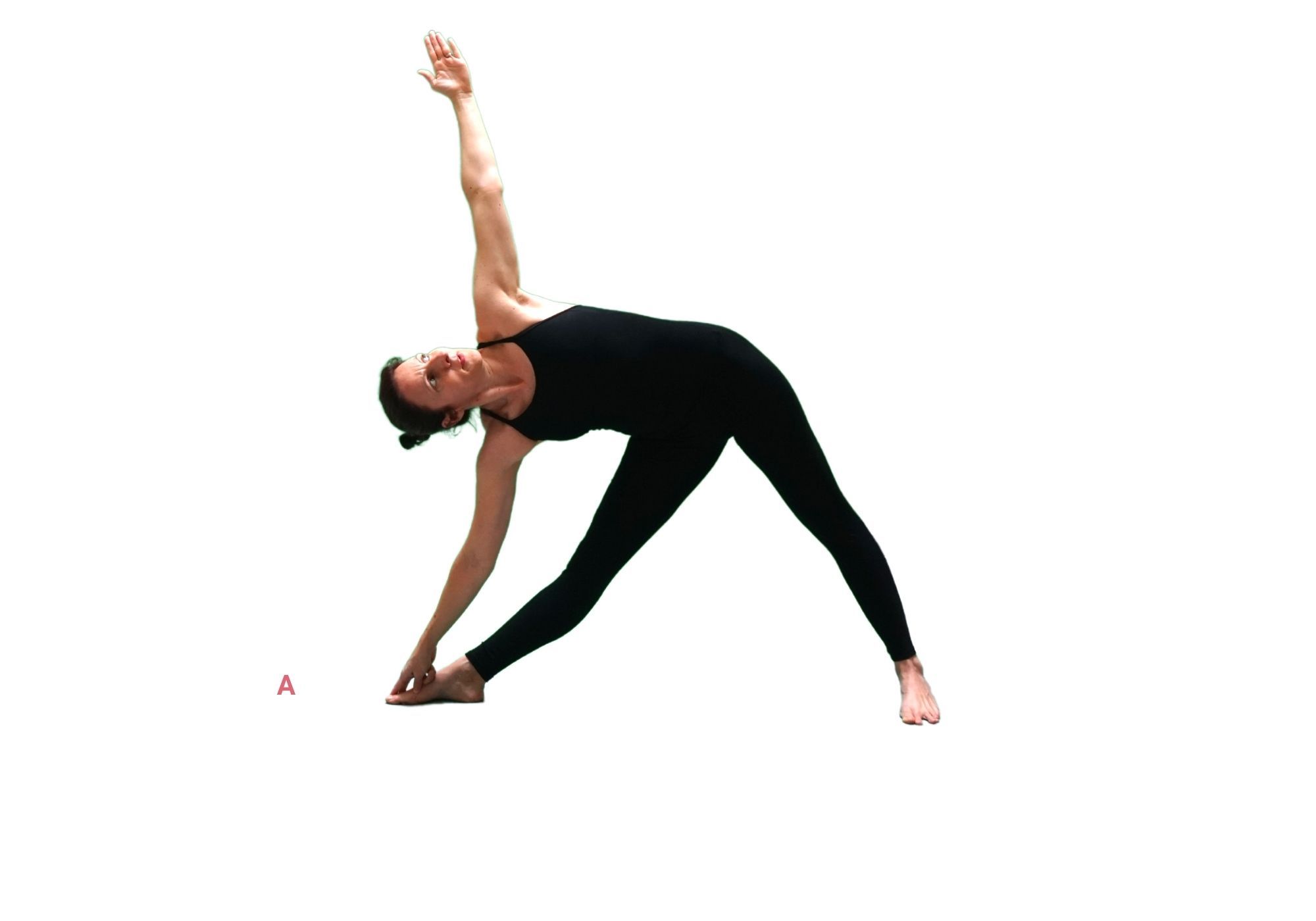 Posture de yoga : utthita trikonasana - posture du triangle étiré A 